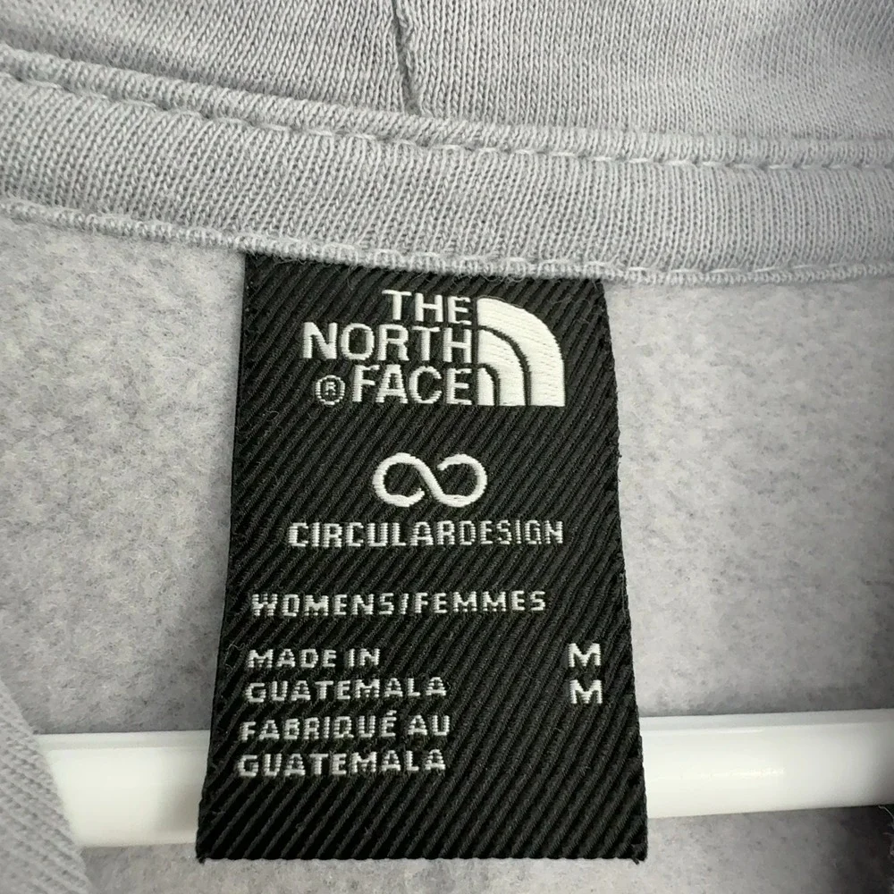 The North Face Hoodie Womens M Grey Cotton Polyester Circular Design Casual